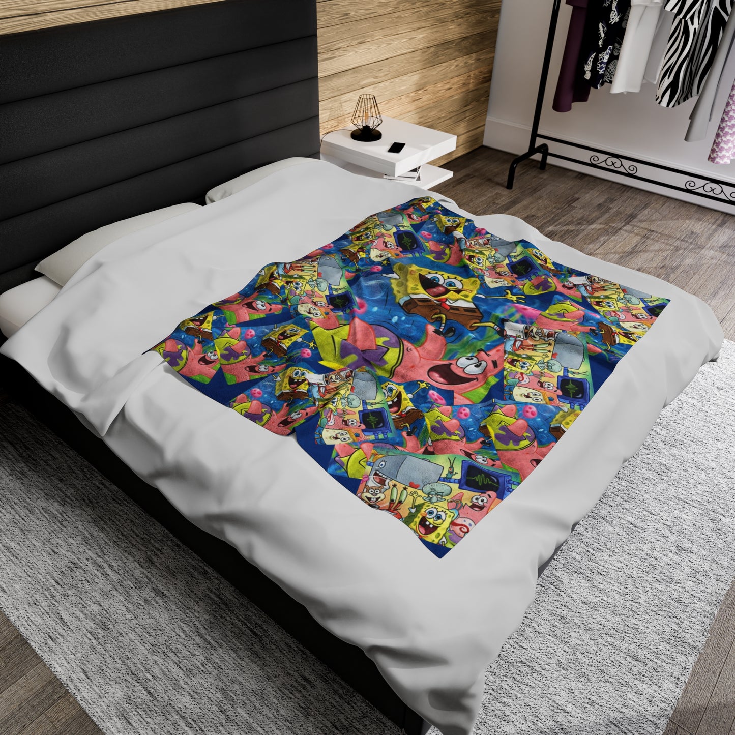 Plush Blanket with Sponge Bob Character