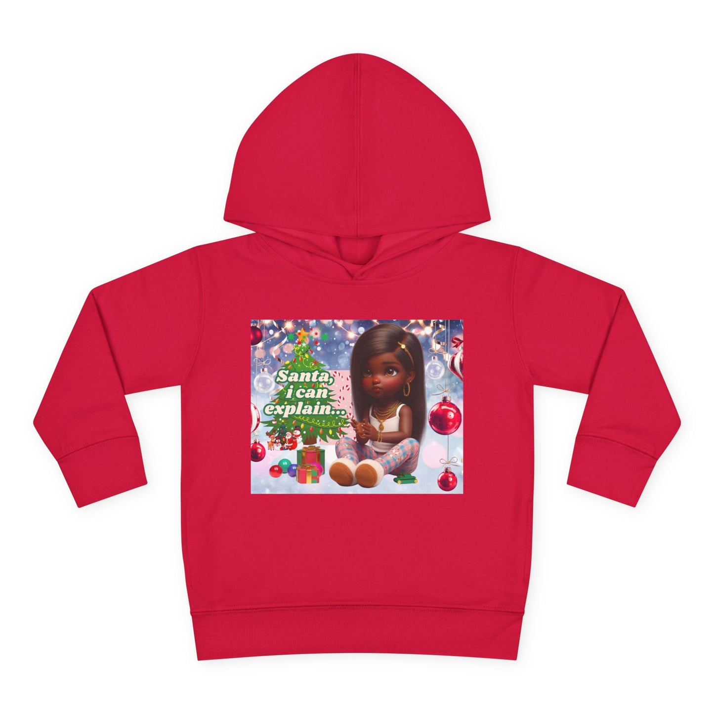 Toddler Girls Pullover Fleece Hoodie - "Santa, I Can Explain"