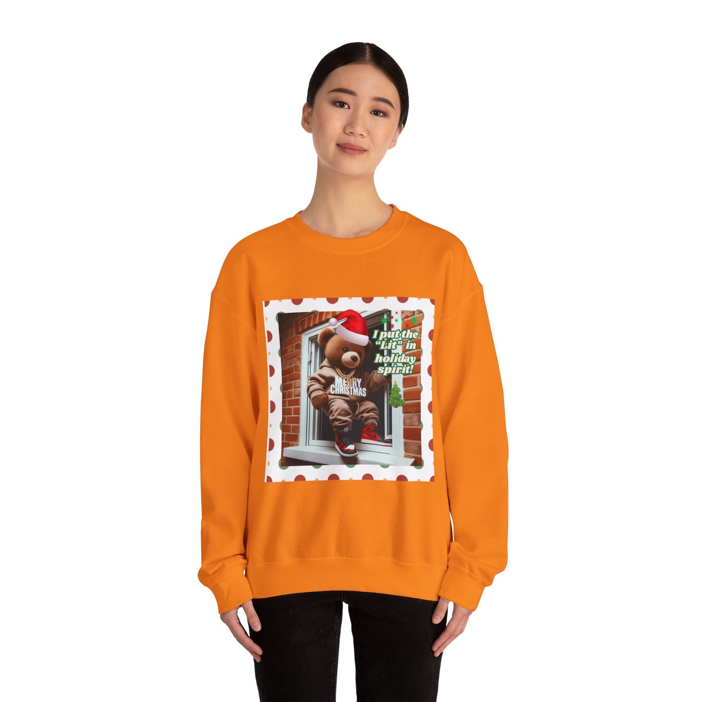 Men's Christmas Unisex Sweatshirt - 'I Put the "Lit" in Holiday Spirit'