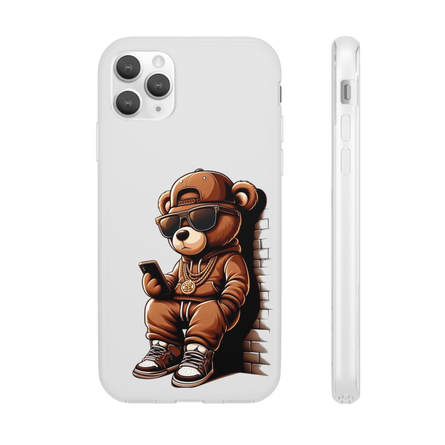 Clear Flexi Case with TeddyBear texting