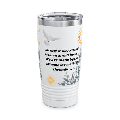 Strong Women's Tumbler, 20oz (White/Stainless Steel)