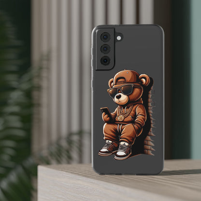 Clear Flexi Case with TeddyBear texting