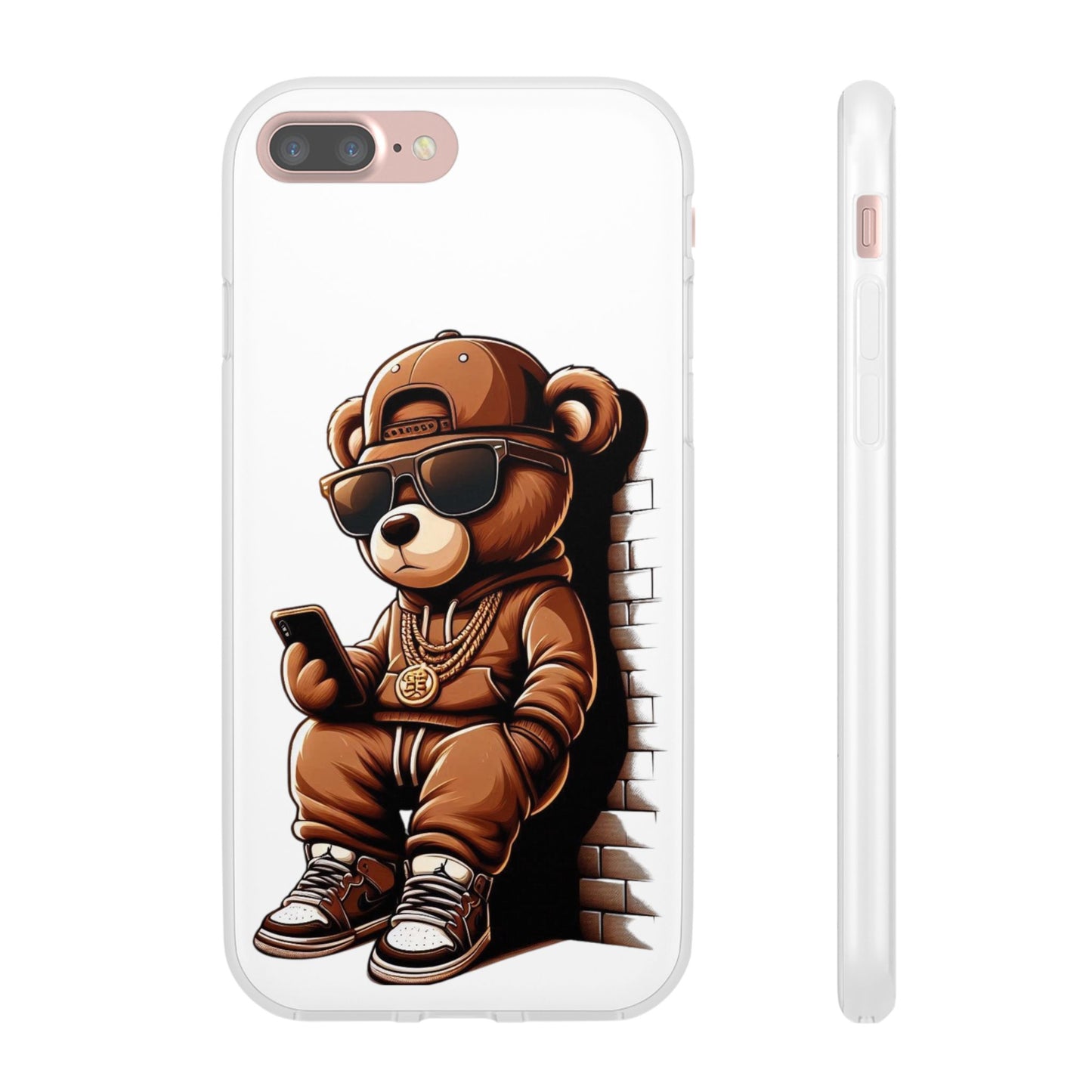 Clear Flexi Case with TeddyBear texting