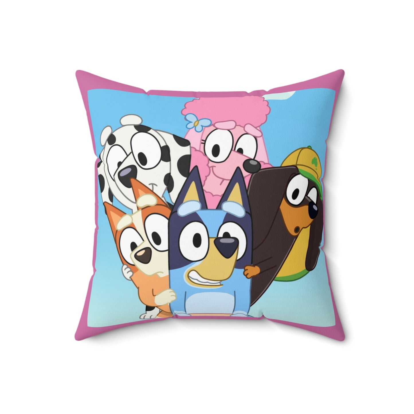 Bluey Cartoon character- Square Pillow Cover (Pillow included)