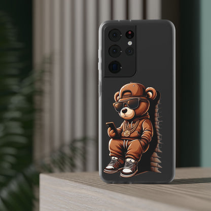 Clear Flexi Case with TeddyBear texting