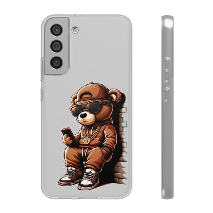 Clear Flexi Case with TeddyBear texting