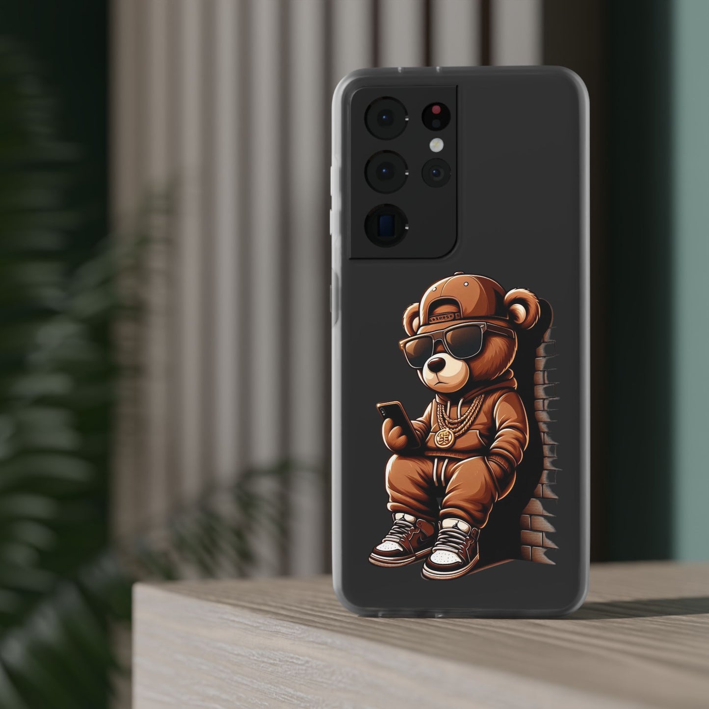 Clear Flexi Case with TeddyBear texting