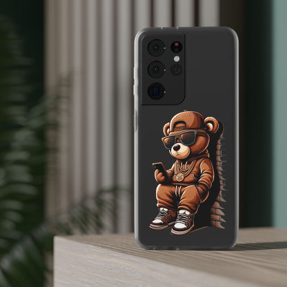 Clear Flexi Case with TeddyBear texting