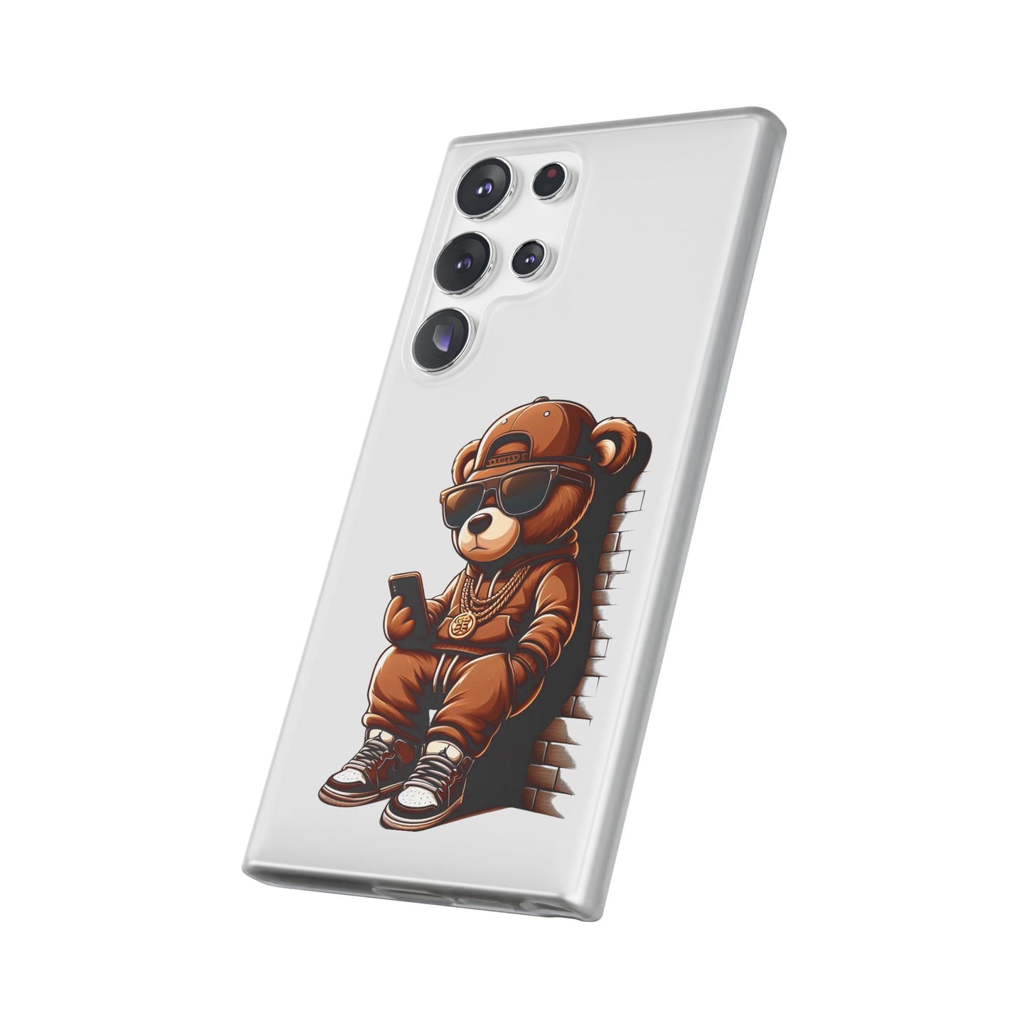 Clear Flexi Case with TeddyBear texting