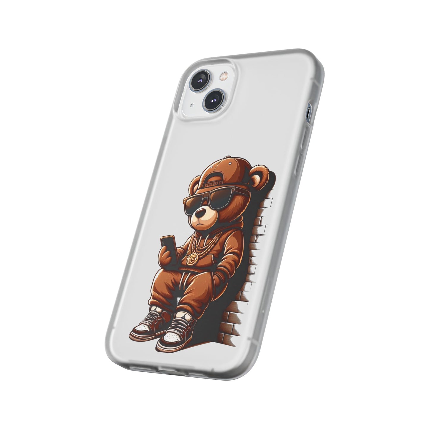 Clear Flexi Case with TeddyBear texting