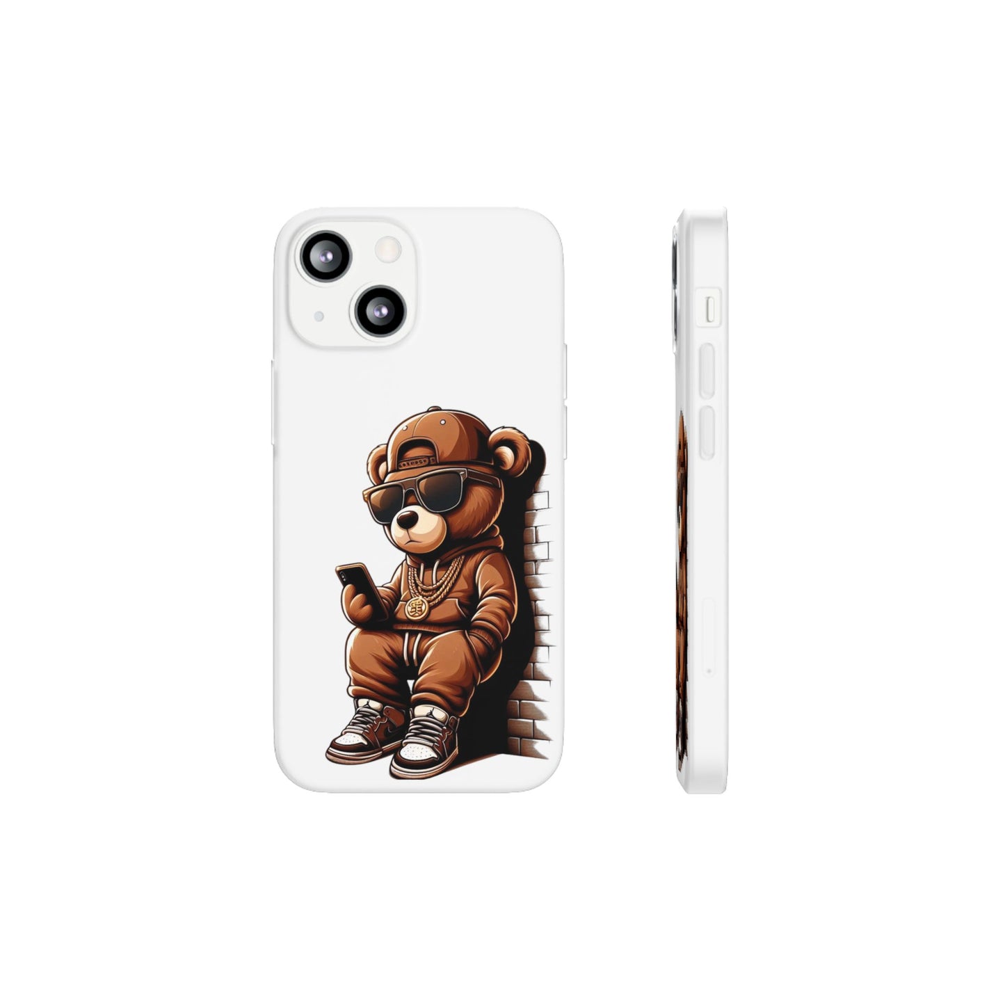 Clear Flexi Case with TeddyBear texting