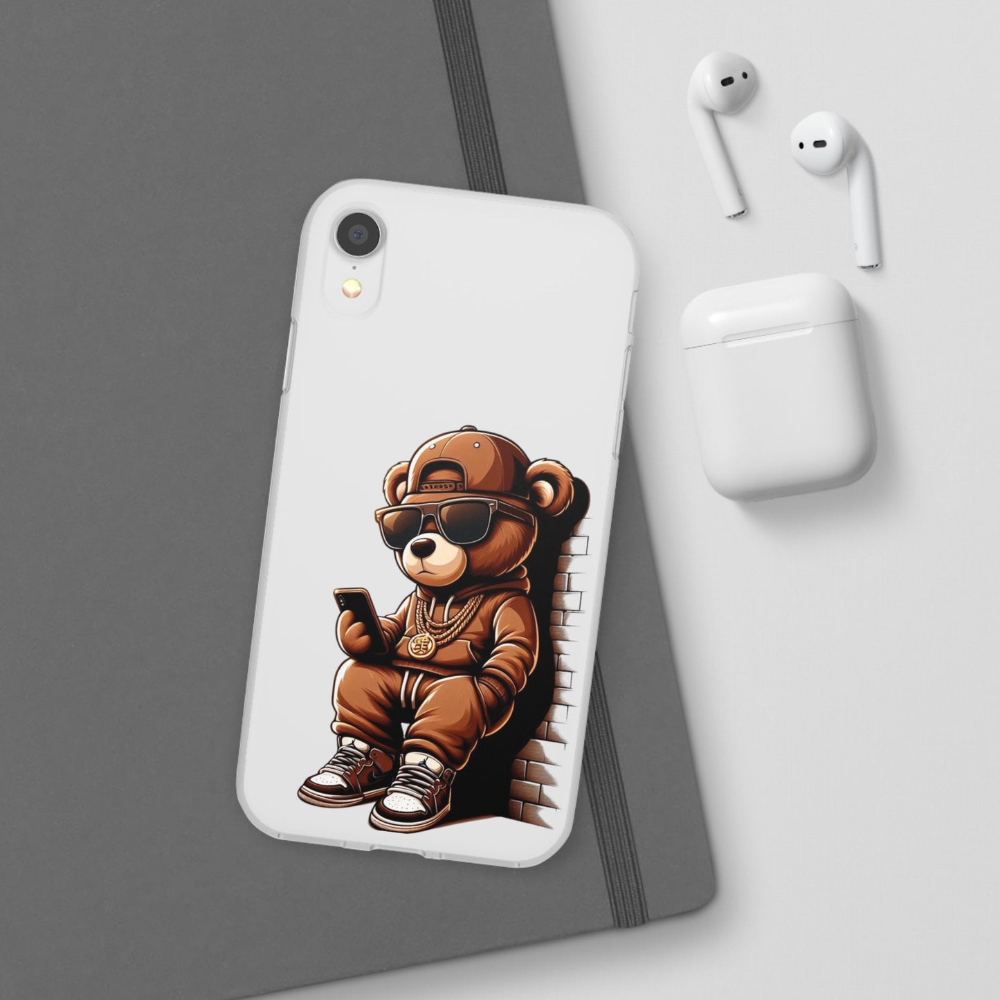 Clear Flexi Case with TeddyBear texting