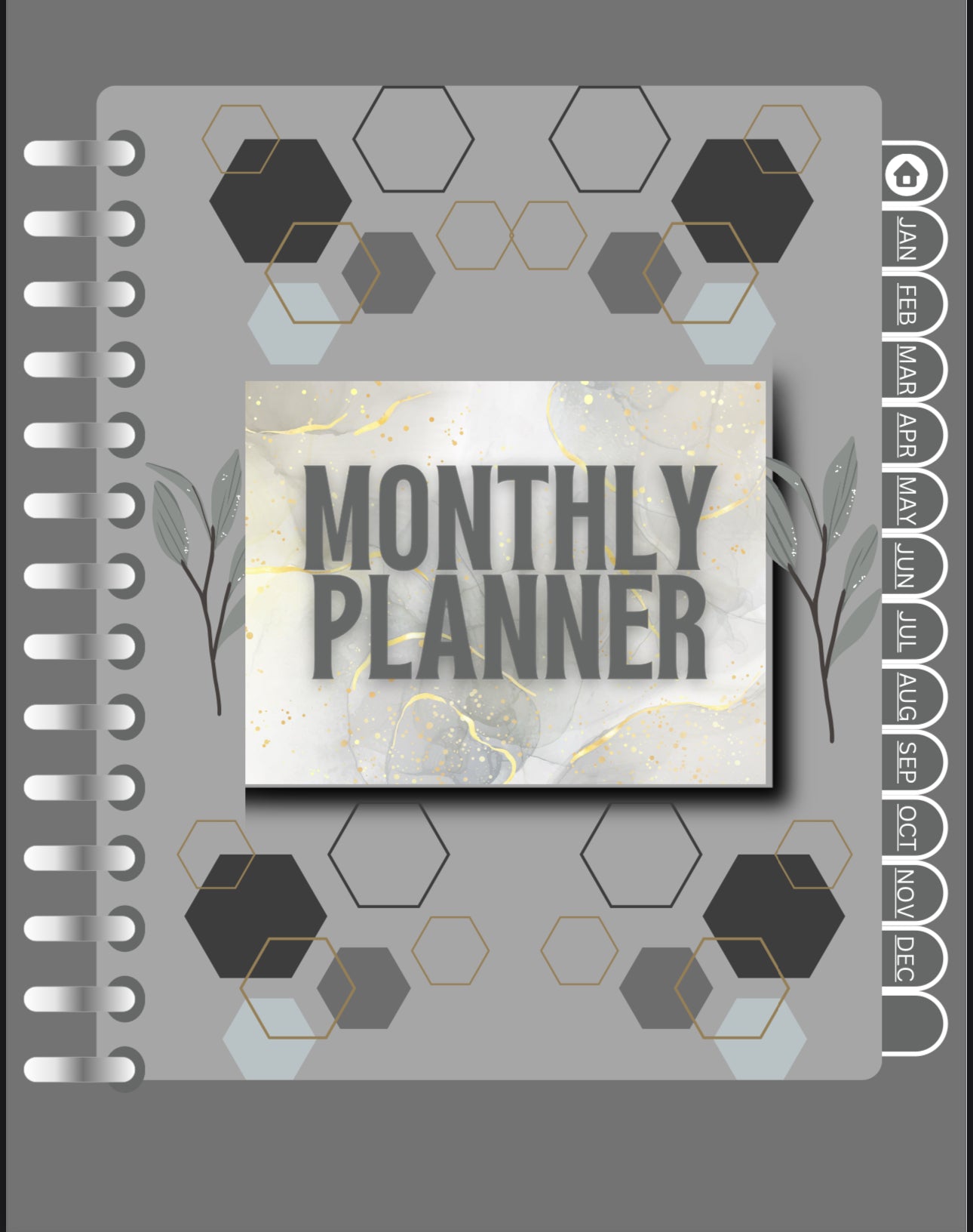 Gray, Black & White Digital Planner